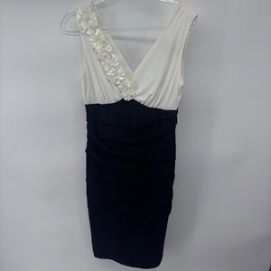 Connect‎ Apparel Ivory Black Cocktail Dress Sleeveless Party Dress Size 8